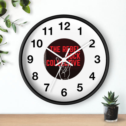 The Rebel Rock Collective - Rock Around The Clock, Music-Themed Wall Clock with Wood Frame and Plexiglass Face